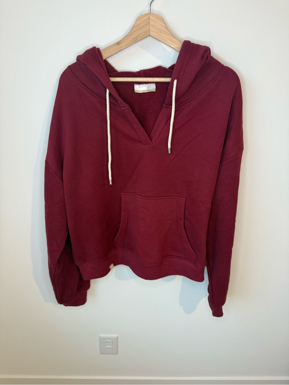 Alexander Jane Women's Maroon Hooded Pullover Sweatshirt | 3/4X